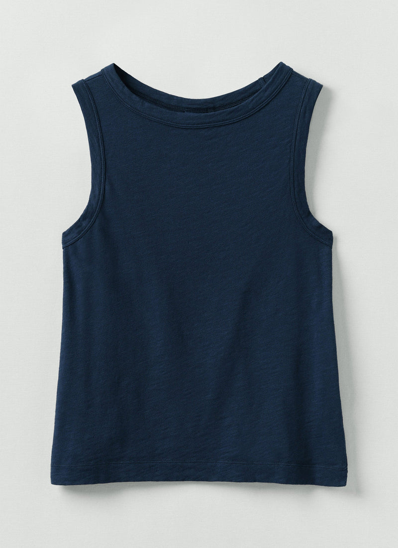 Sian Garment Dyed Cotton Tank Top | Duffle Blue