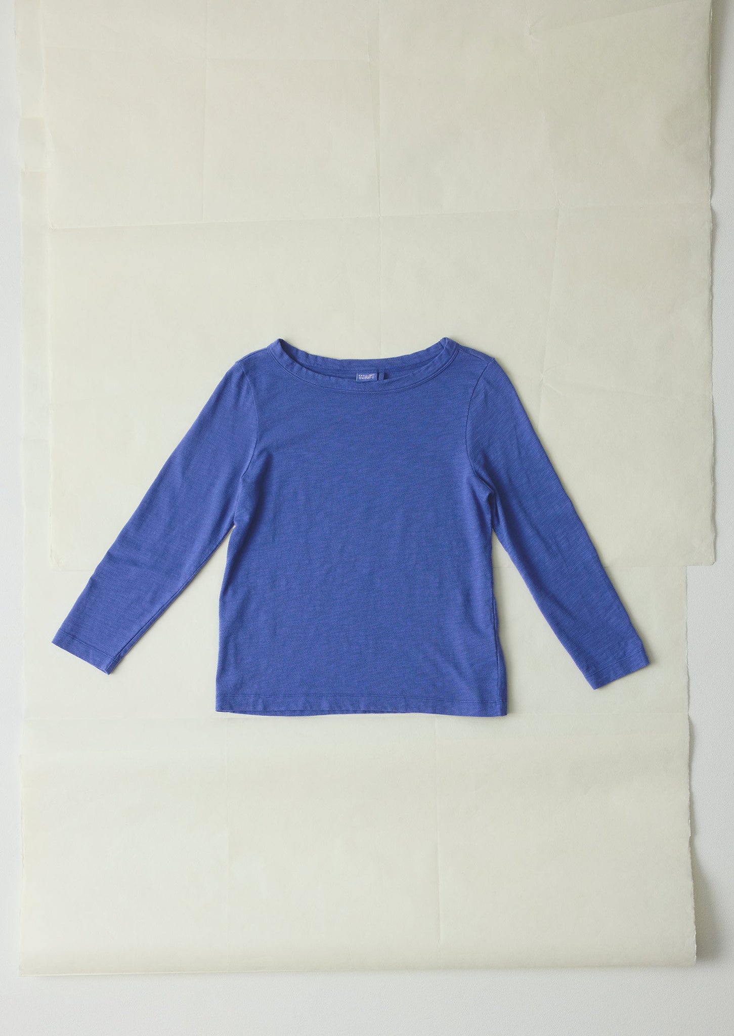Lia Cotton Boat Neck Tee | Cobalt
