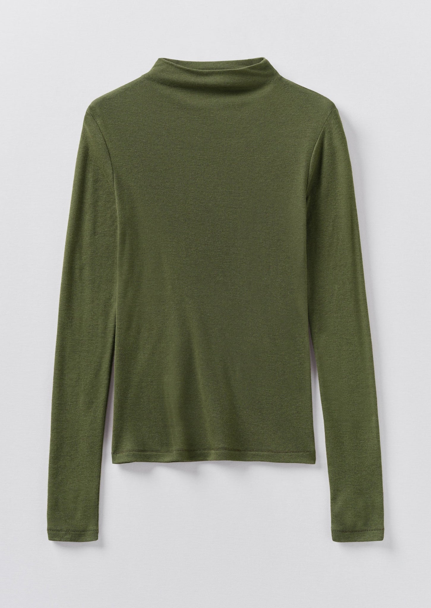 Aster High Neck Wool Lyocell Tee | Artichoke