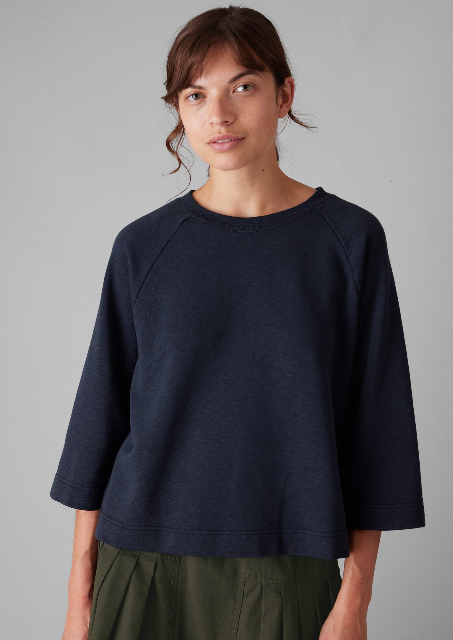 Loopback Cotton Jersey Sweater | Slate