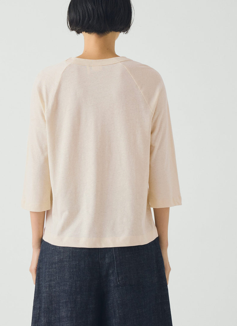 Cotton Hemp Raglan Tee | Ecru