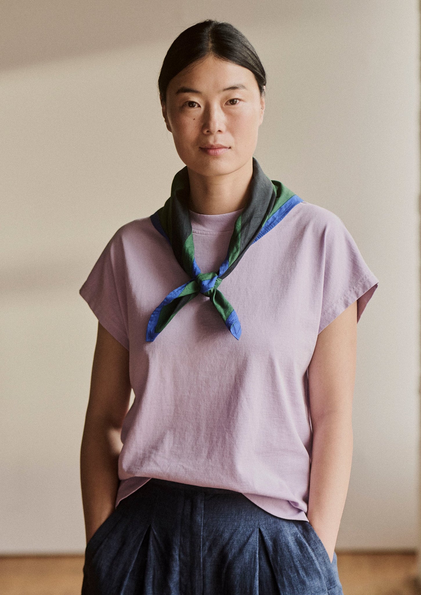 Rib Neck Sleeveless Tee | Wood Lilac