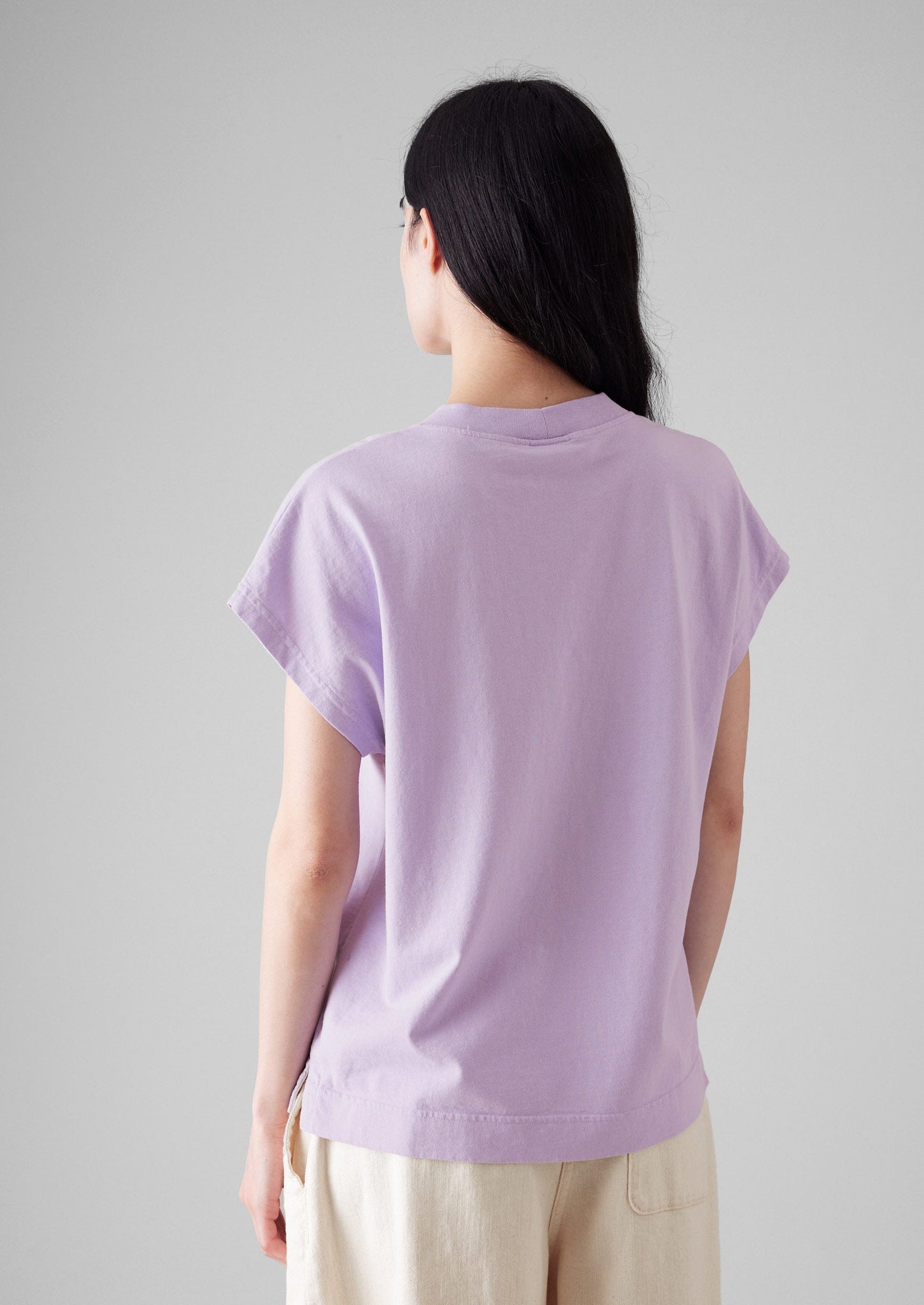 Rib Neck Sleeveless Tee | Wood Lilac