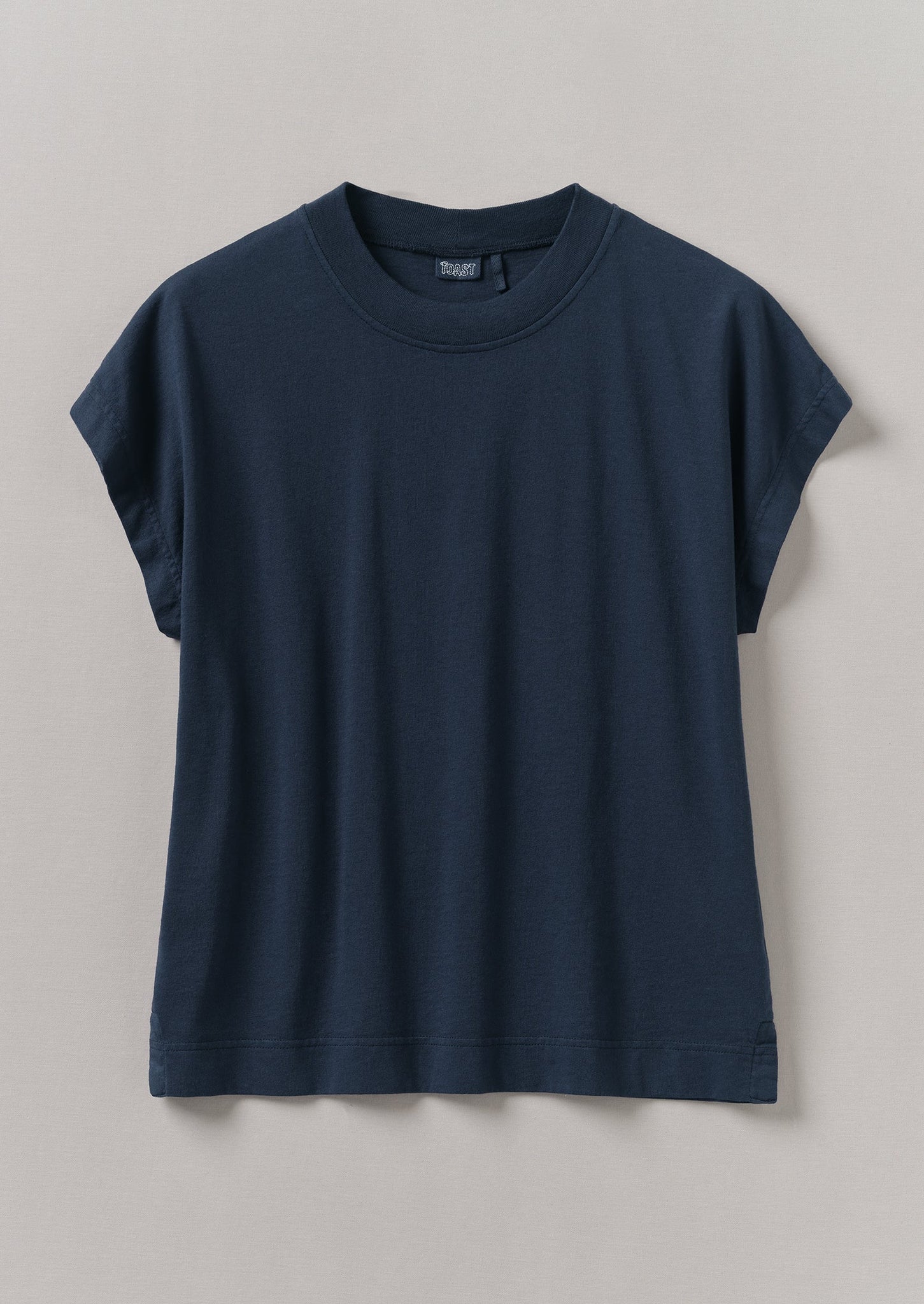 Rib Neck Sleeveless Tee | Raven Blue