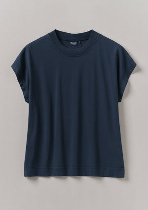 Rib Neck Sleeveless Tee | Raven Blue
