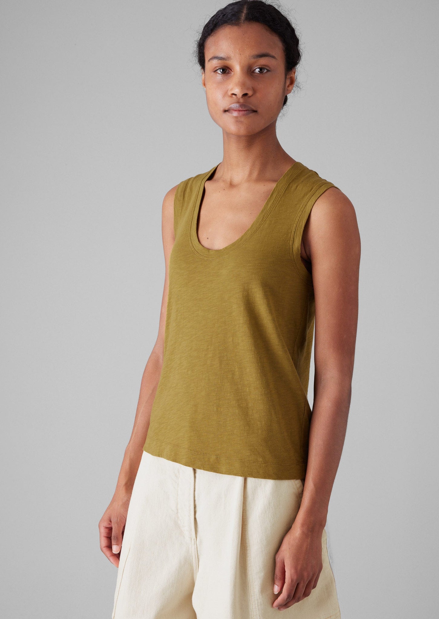 Cotton Sleeveless Tee | Leaf