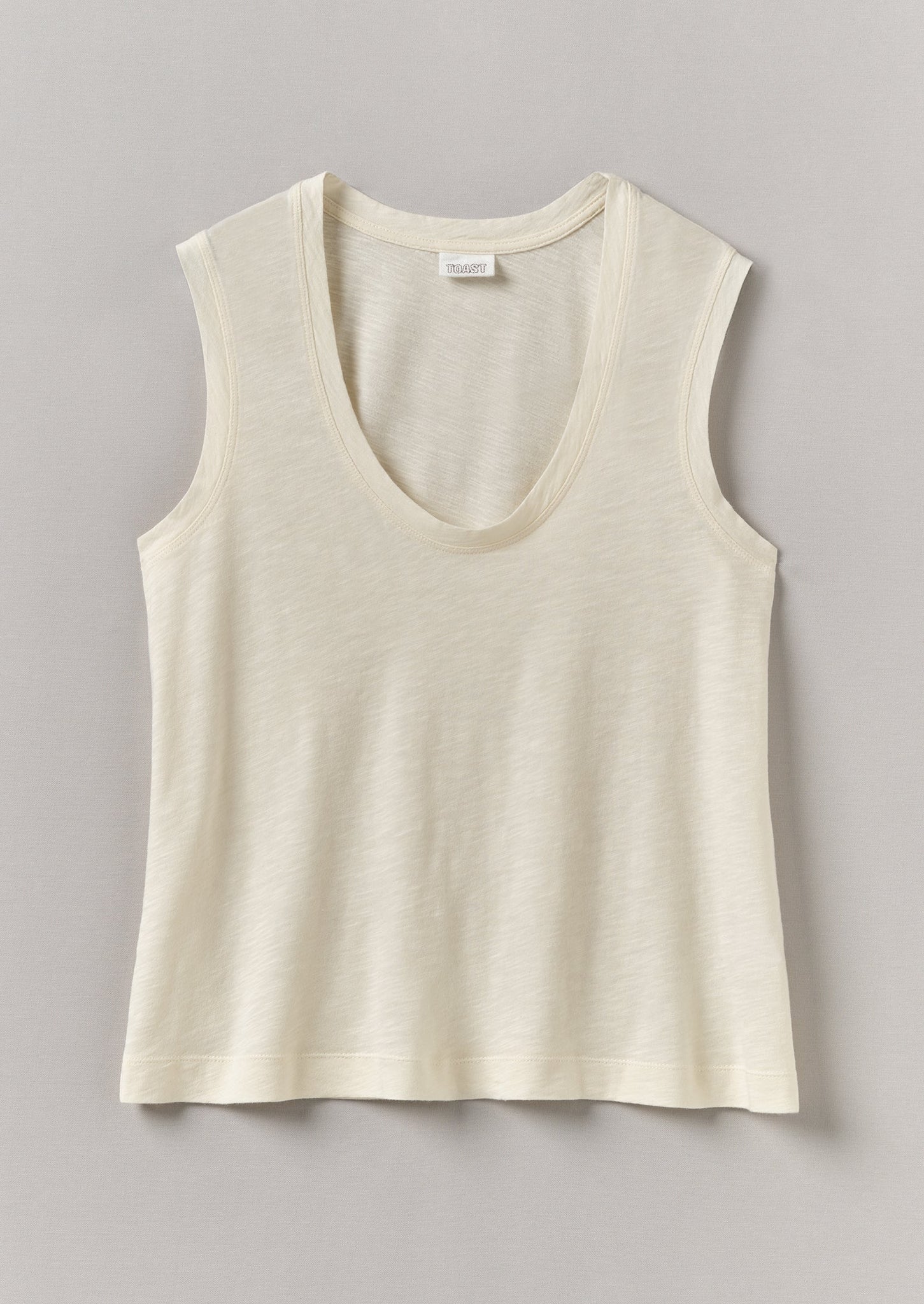 Cotton Sleeveless Tee | Washed Linen