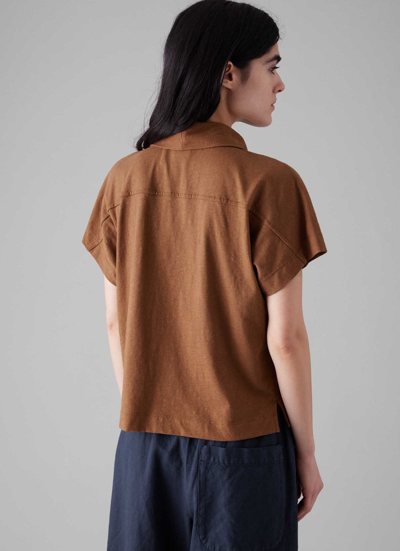 Cotton Hemp Jersey Shirt | Brown Anise