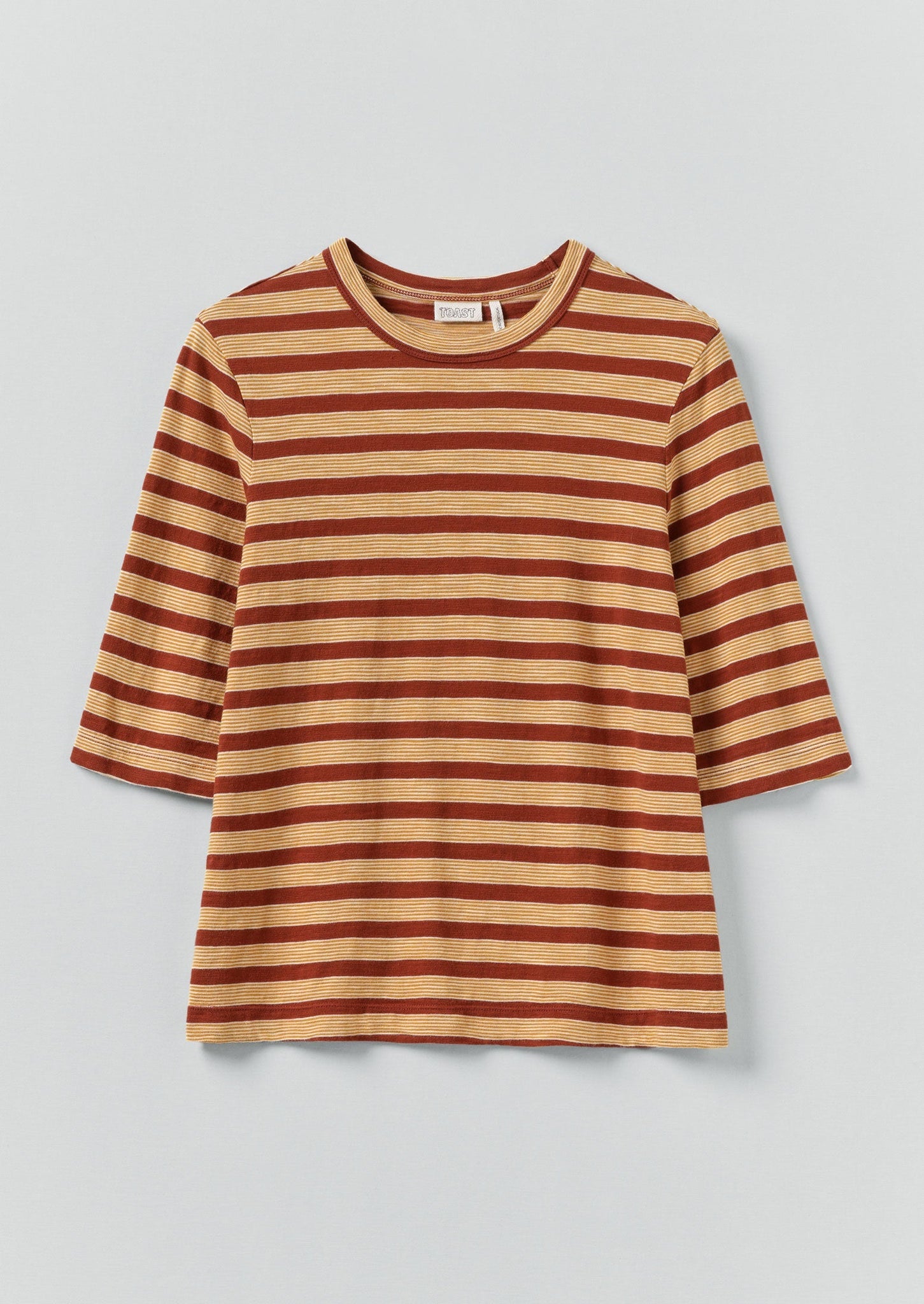 Cleo Stripe Cotton Tee | Red Rock/Cider