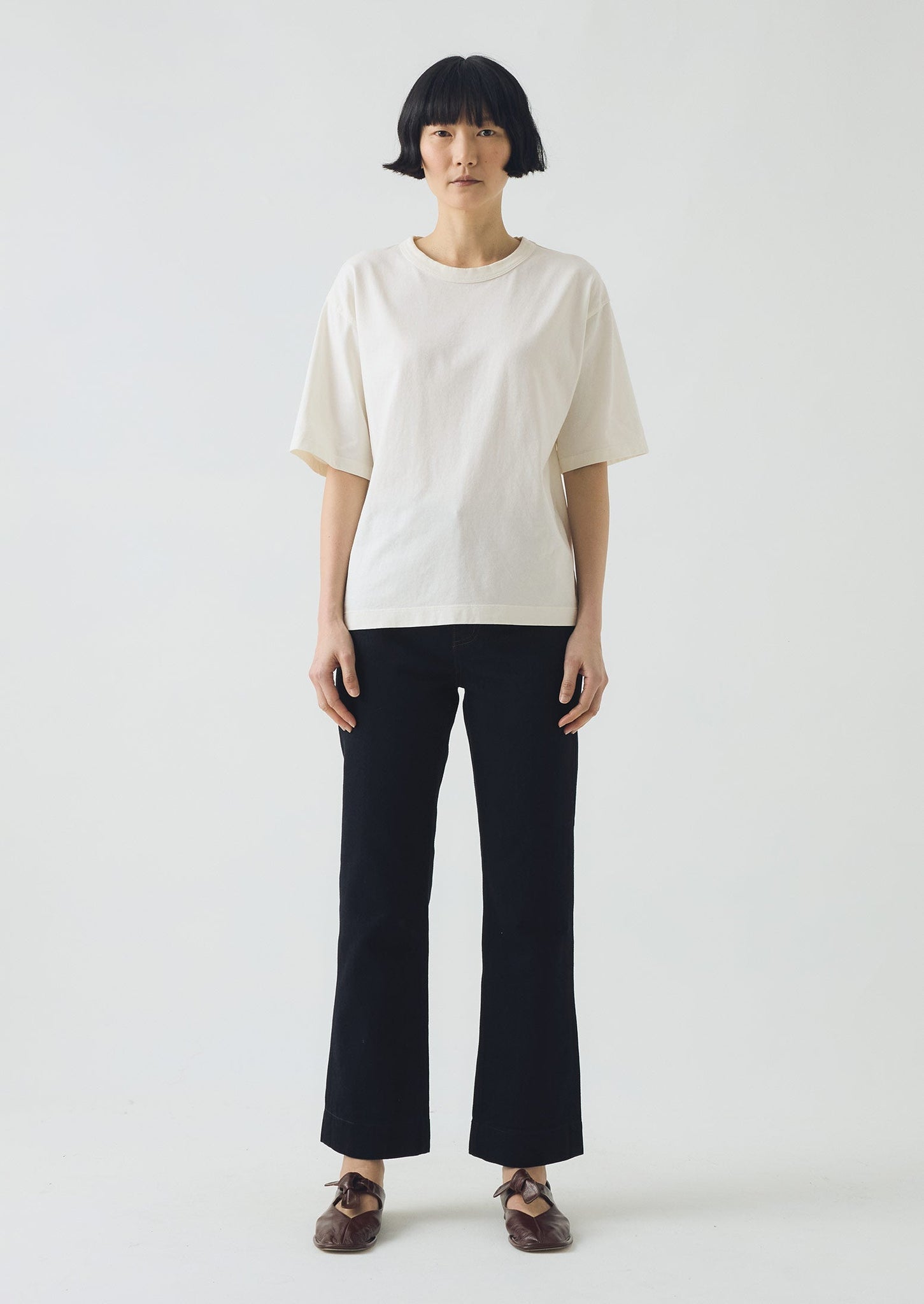 Short Sleeve Cotton Tee | Paper White