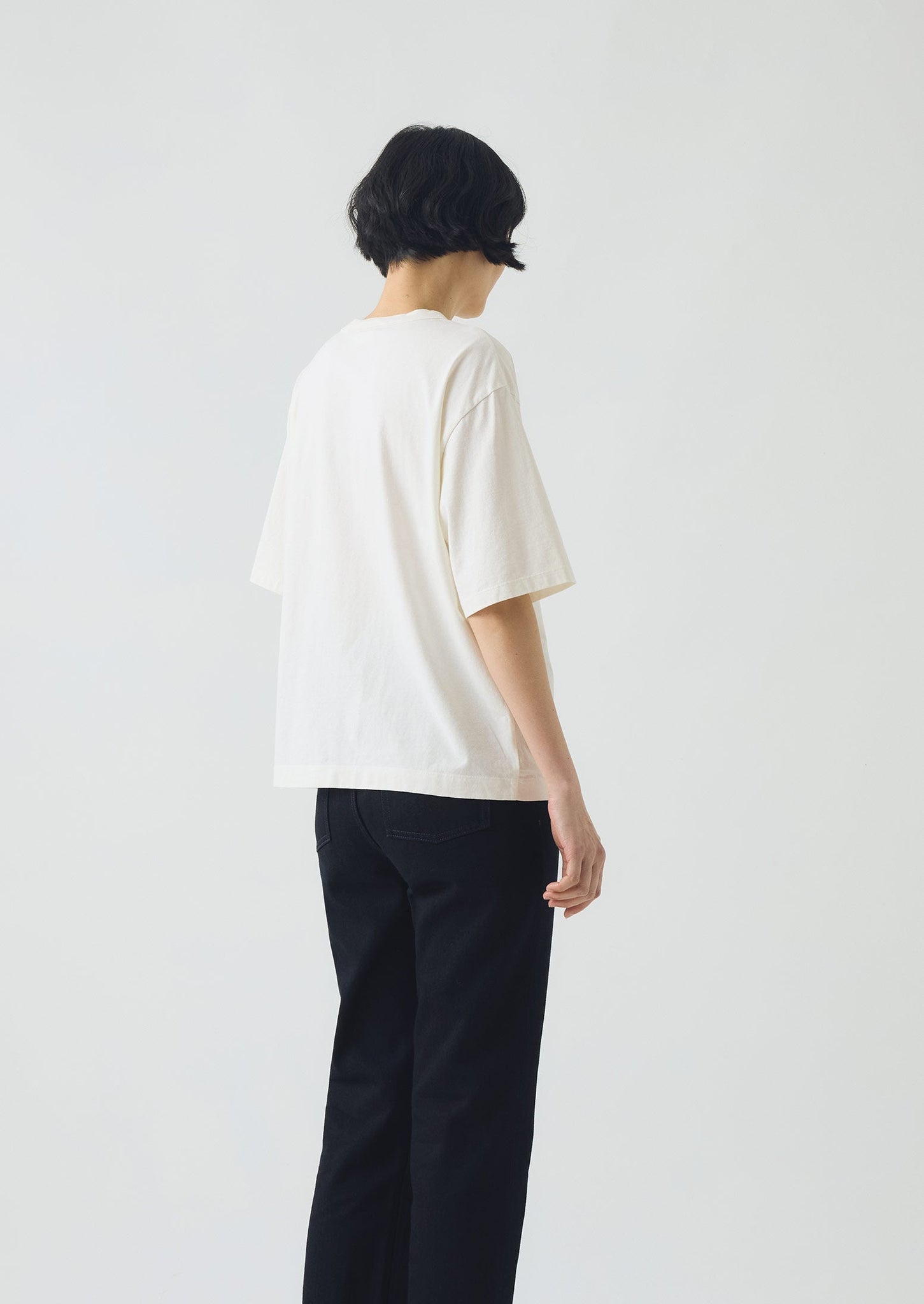 Short Sleeve Cotton Tee | Paper White