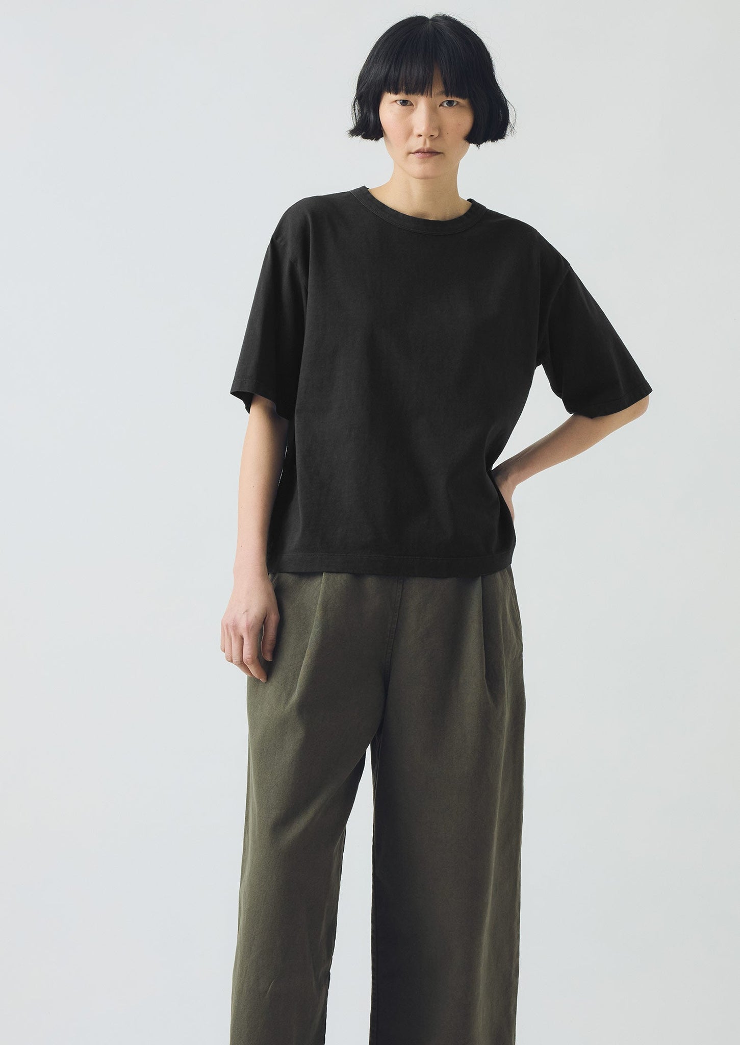 Short Sleeve Cotton Tee | Dark Charcoal