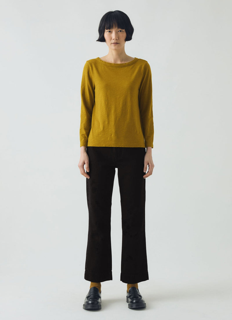 Lia Garment Dyed Boat Neck Tee | Honey