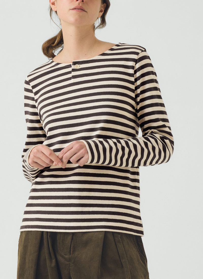 Chef Stripe Jersey Tee | Slate/Vintage White
