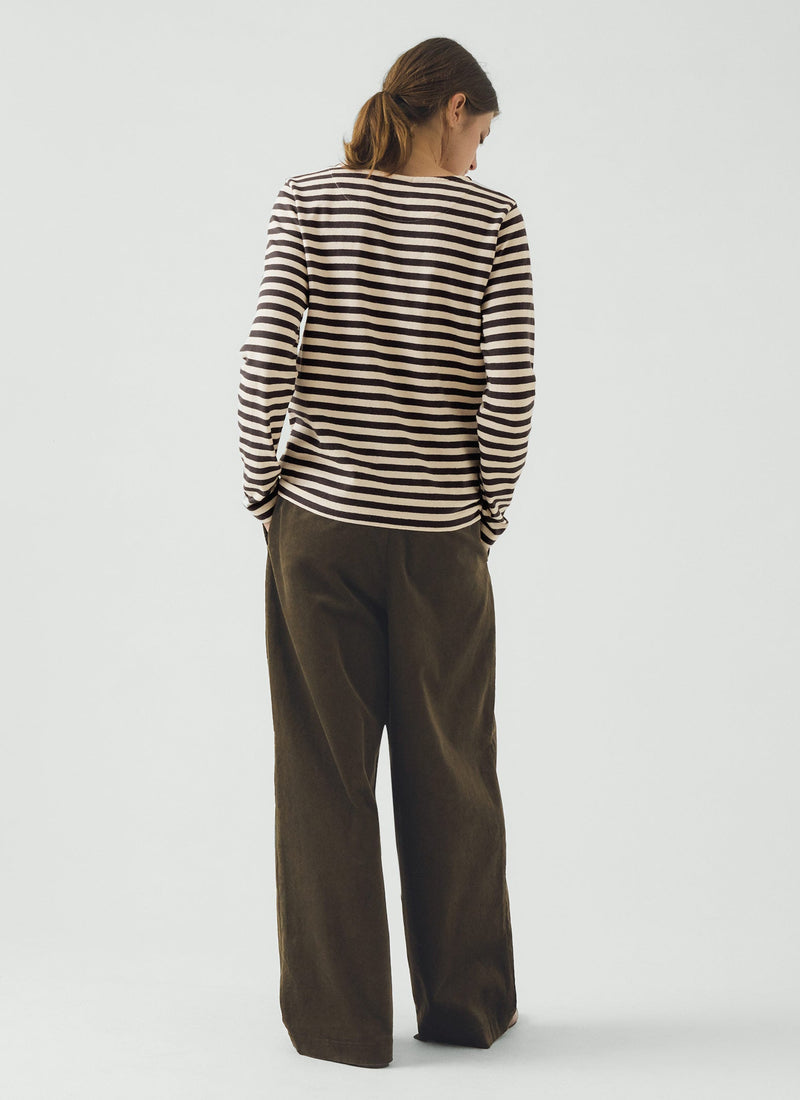 Chef Stripe Jersey Tee | Slate/Vintage White