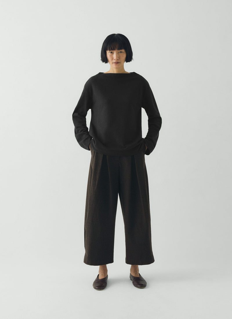 Mock Neck Cotton Hemp Sweater | Dark Charcoal