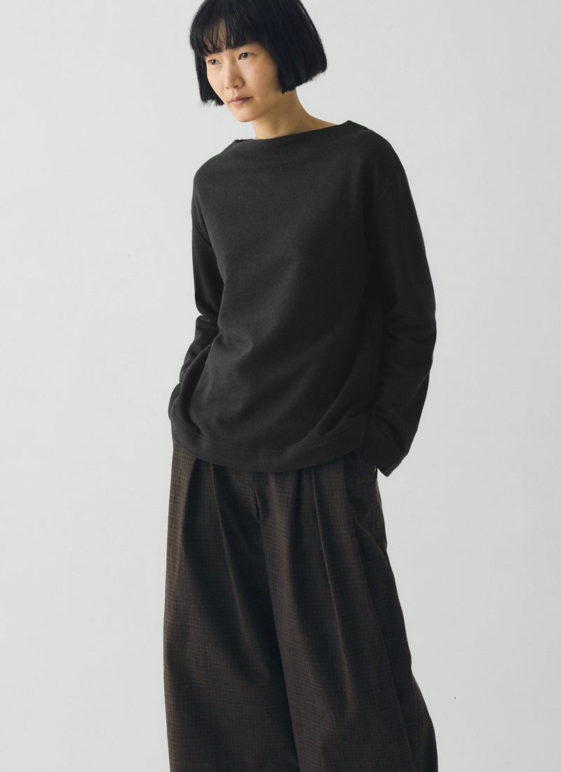 Mock Neck Cotton Hemp Sweater | Dark Charcoal