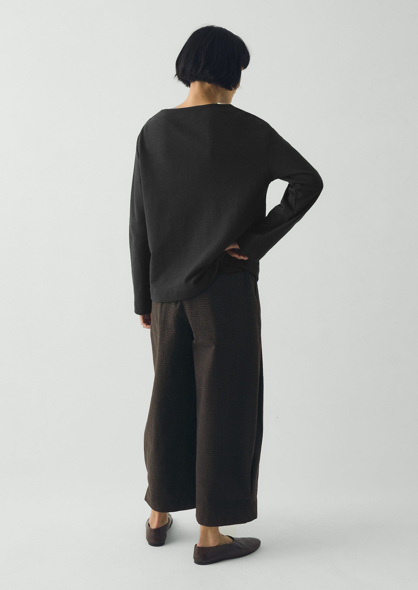 Mock Neck Cotton Hemp Sweater | Dark Charcoal