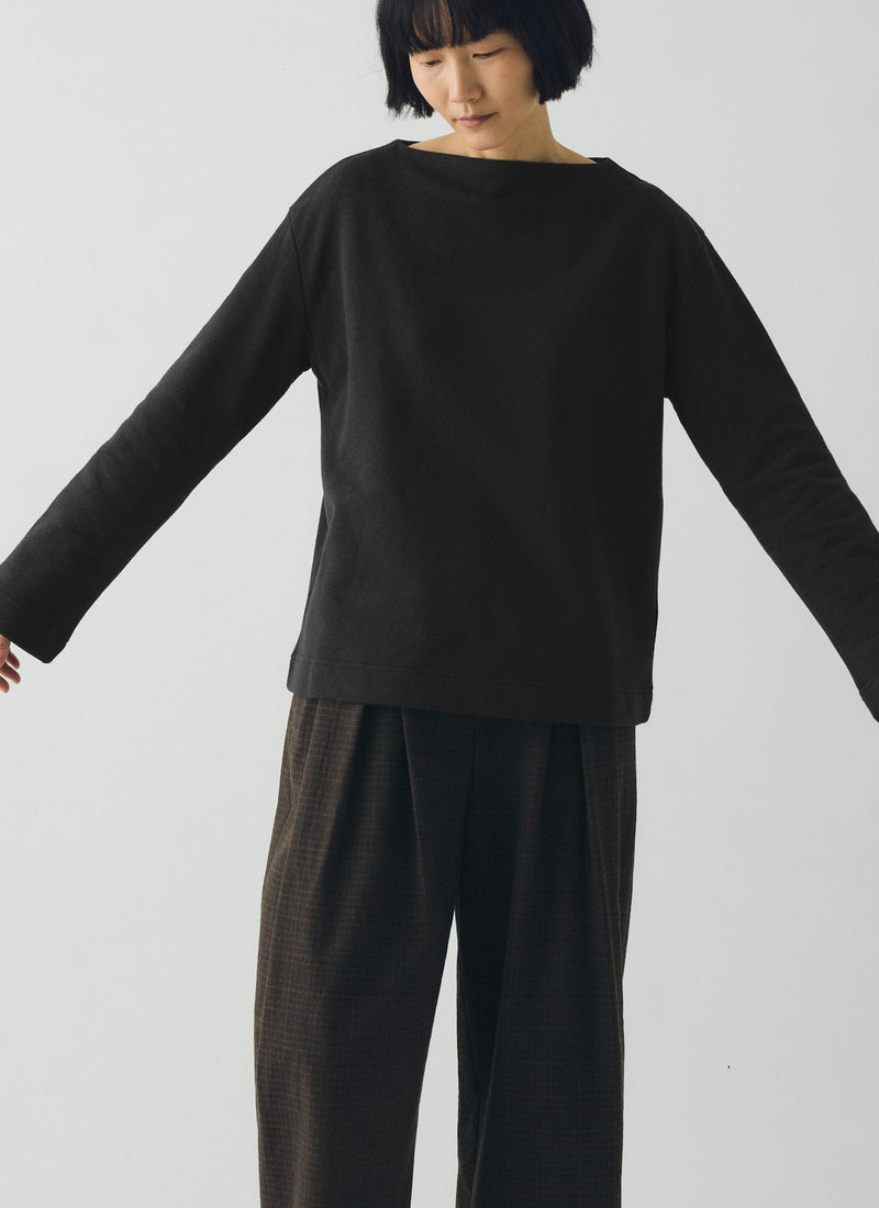 Mock Neck Cotton Hemp Sweater | Dark Charcoal