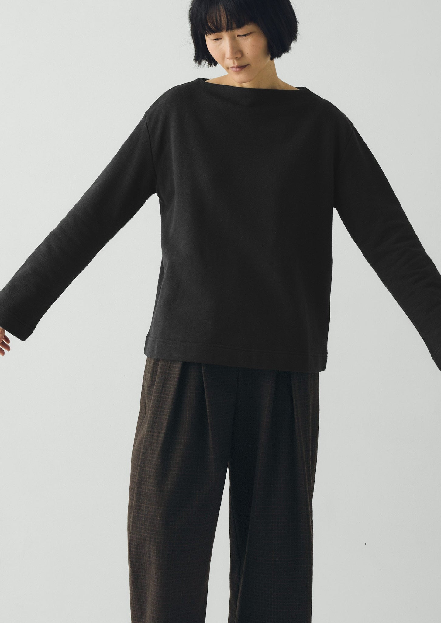 Mock Neck Cotton Hemp Sweater | Dark Charcoal