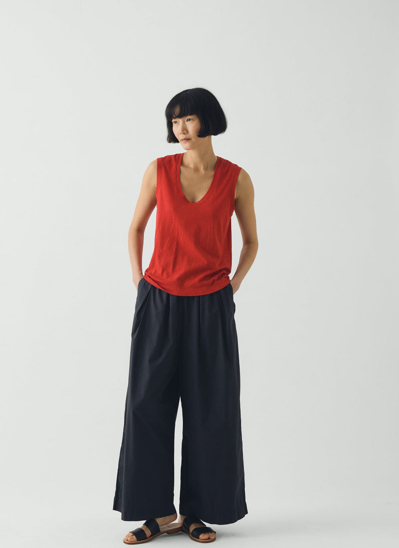 Cotton Sleeveless Tee | Goji Berry