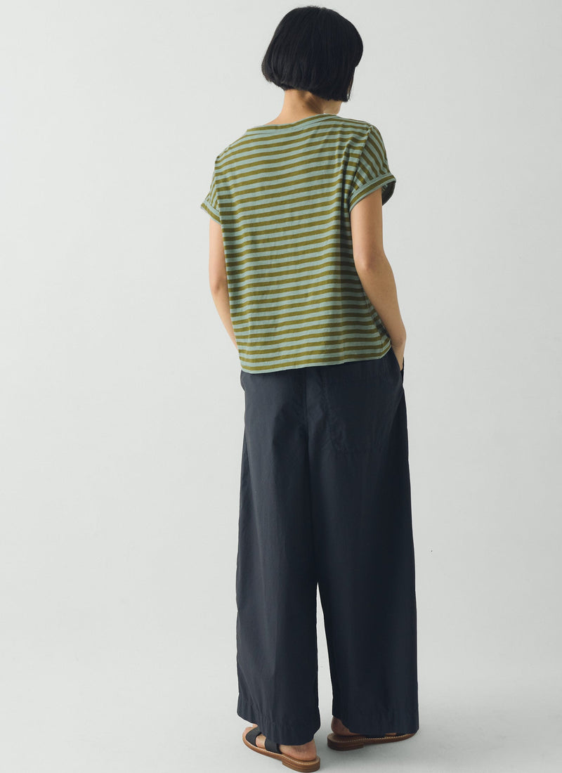 Alda Stripe Cotton Easy Tee | Juniper Berry