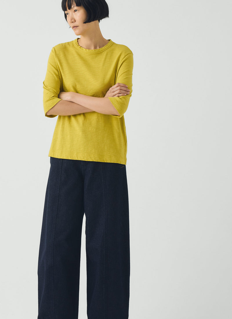 Cleo Garment Dyed Cotton Tee | Chartreuse