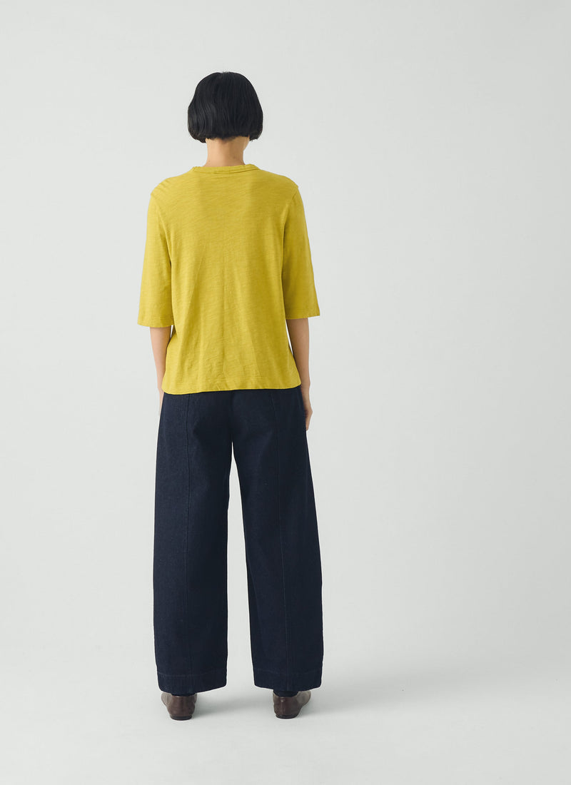 Cleo Garment Dyed Cotton Tee | Chartreuse