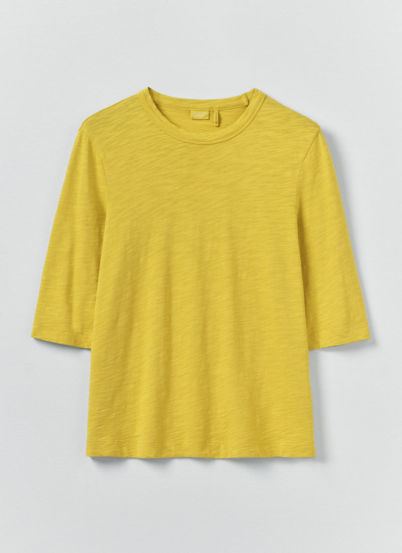 Cleo Garment Dyed Cotton Tee | Chartreuse