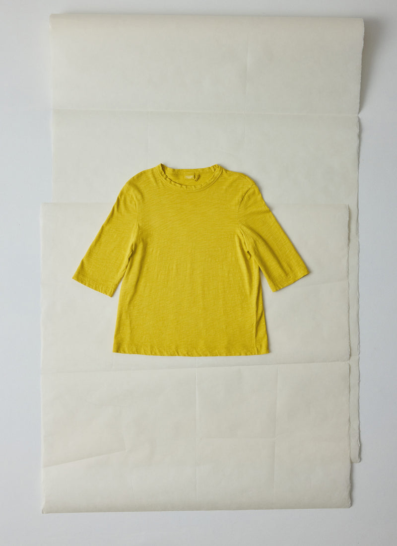 Cleo Garment Dyed Cotton Tee | Chartreuse