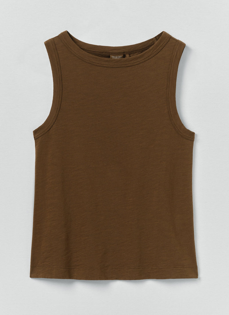 Sian Garment Dyed Cotton Tank Top | Bronze Green