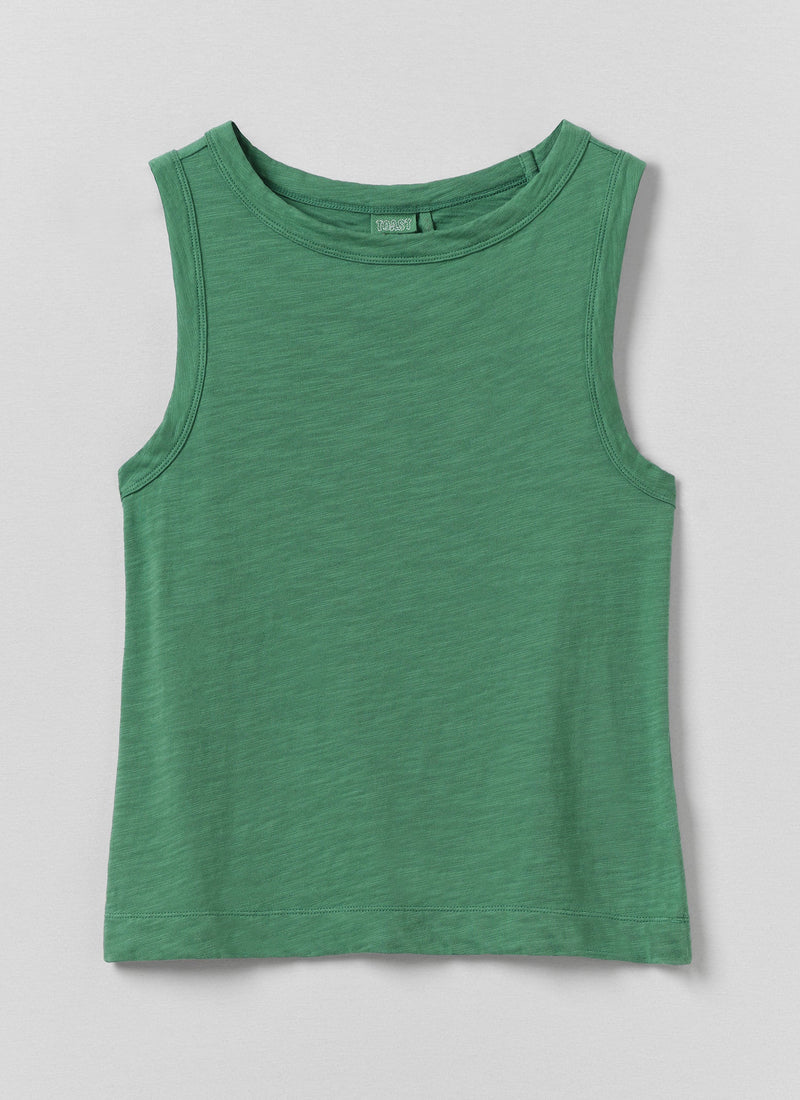 Sian Garment Dyed Cotton Tank Top | Hunter Green