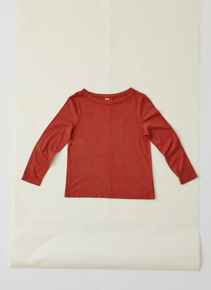 Lia Garment Dyed Boat Neck Tee | Terracotta