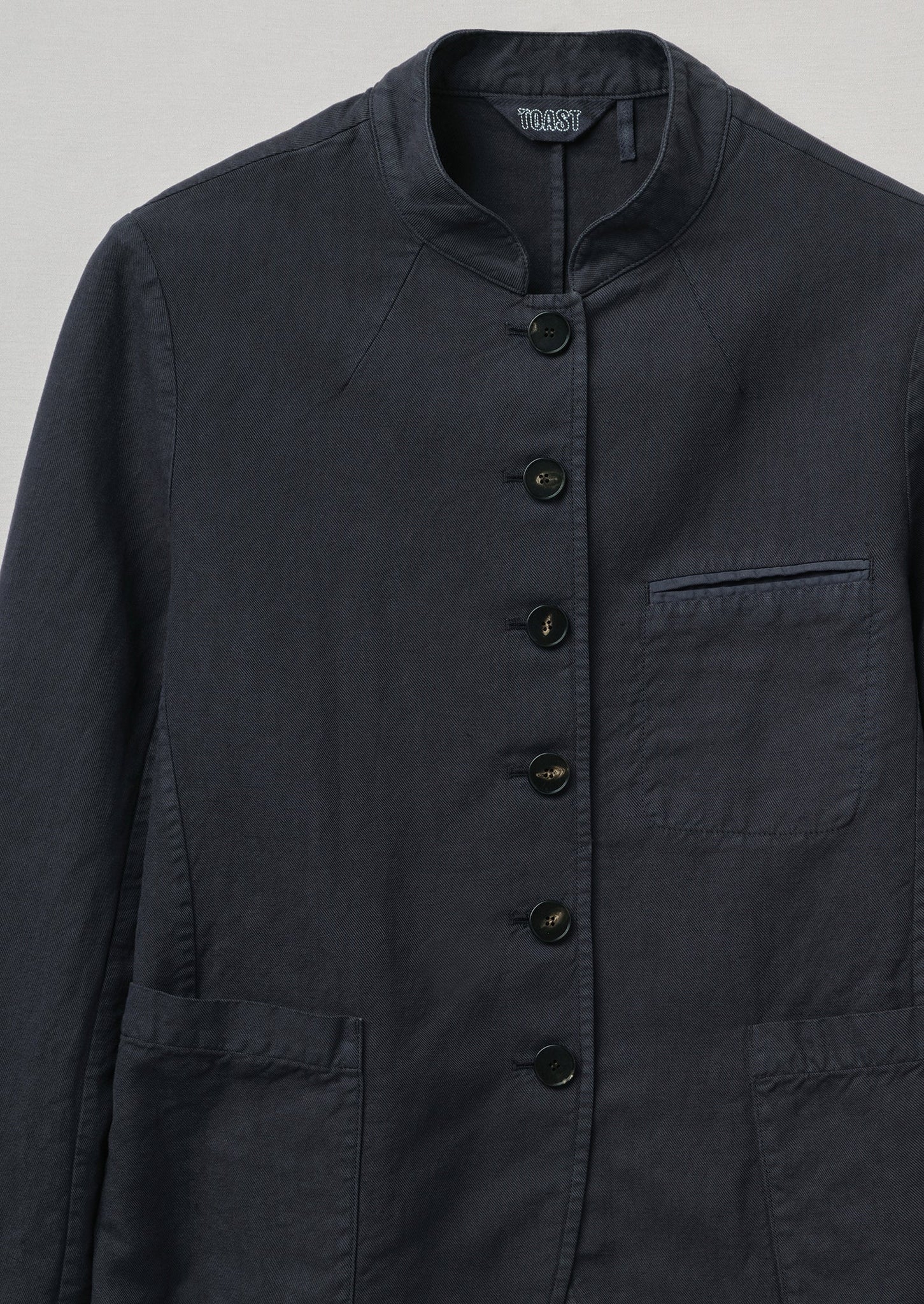 Garment Dyed Cotton Linen Neat Jacket | Slate