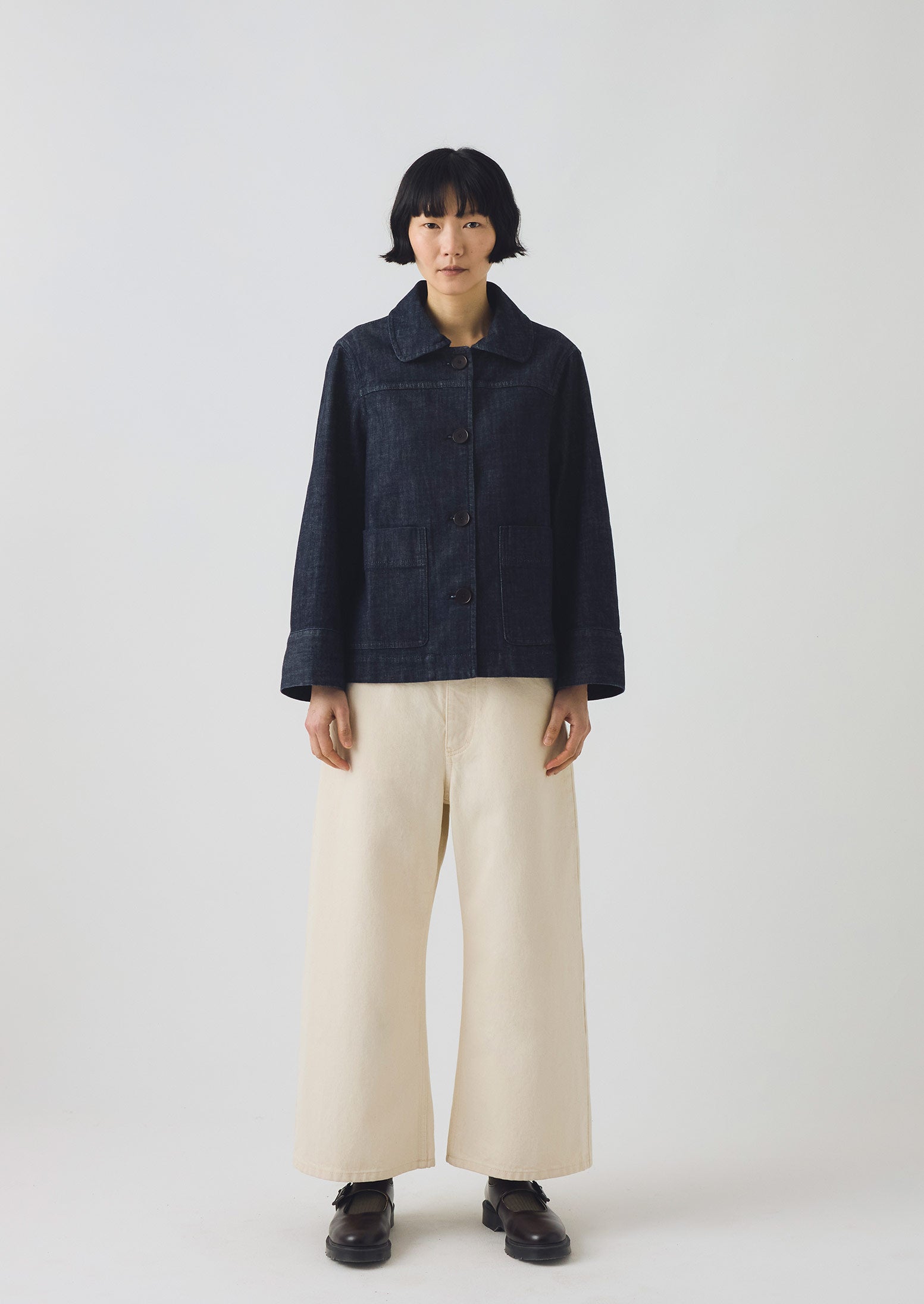Wide Sleeve Organic Indigo Denim Jacket | Indigo | TOAST