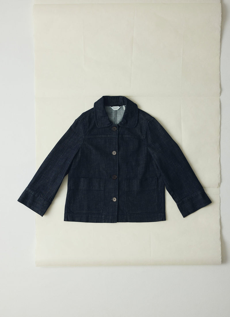 Wide Sleeve Organic Indigo Denim Jacket | Indigo