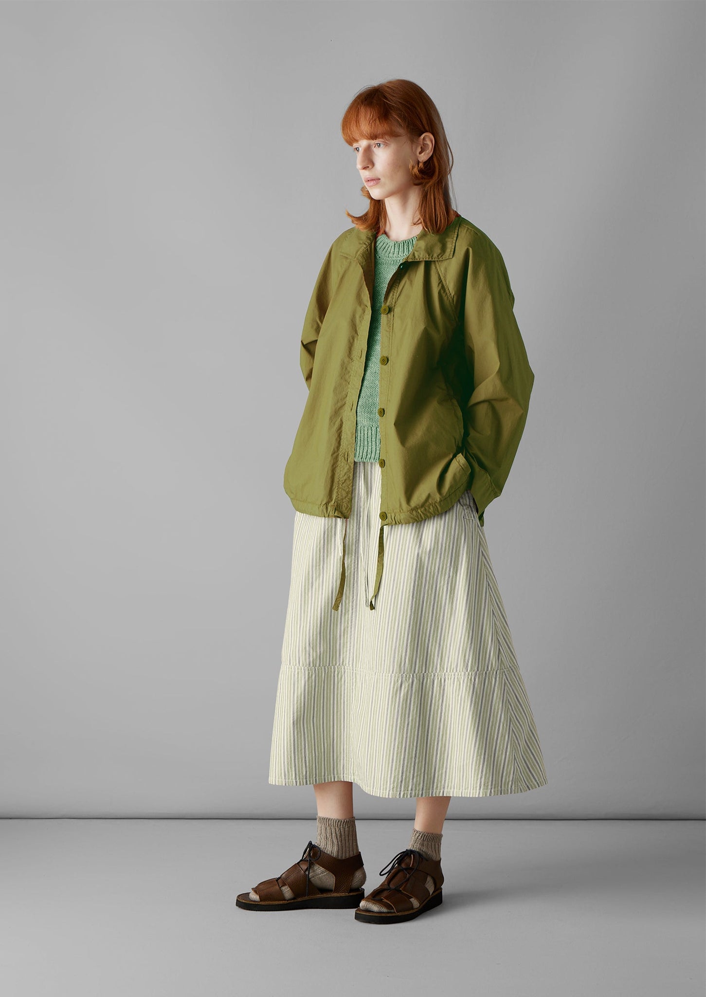 Cotton Poplin Raglan Jacket | Wax Green