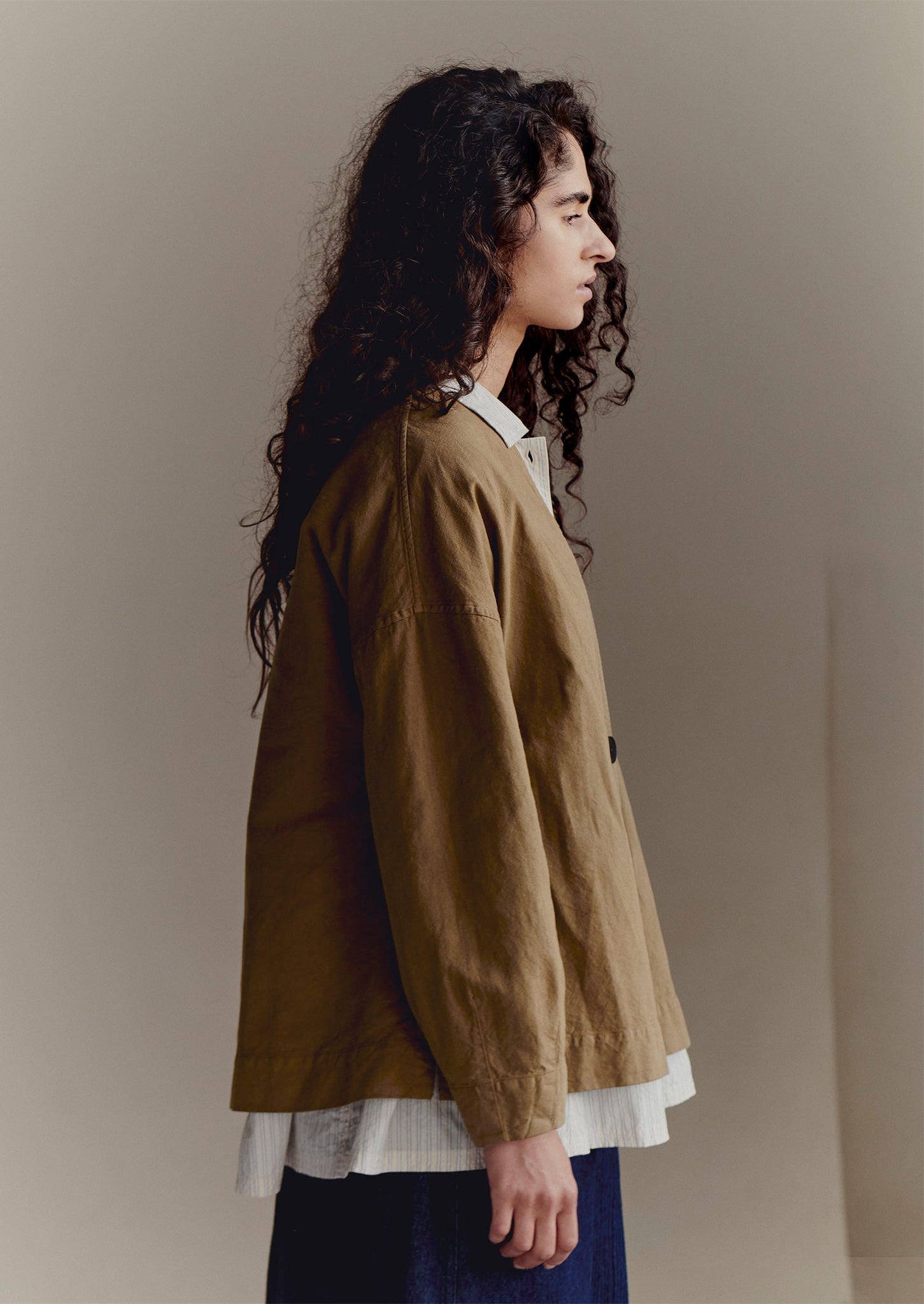 Cotton Linen Wrap Jacket | Golden Sand