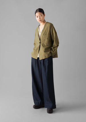 Cotton Linen Wrap Jacket | Golden Sand