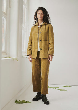 Patch Pocket Organic Cord Jacket | Golden Sand