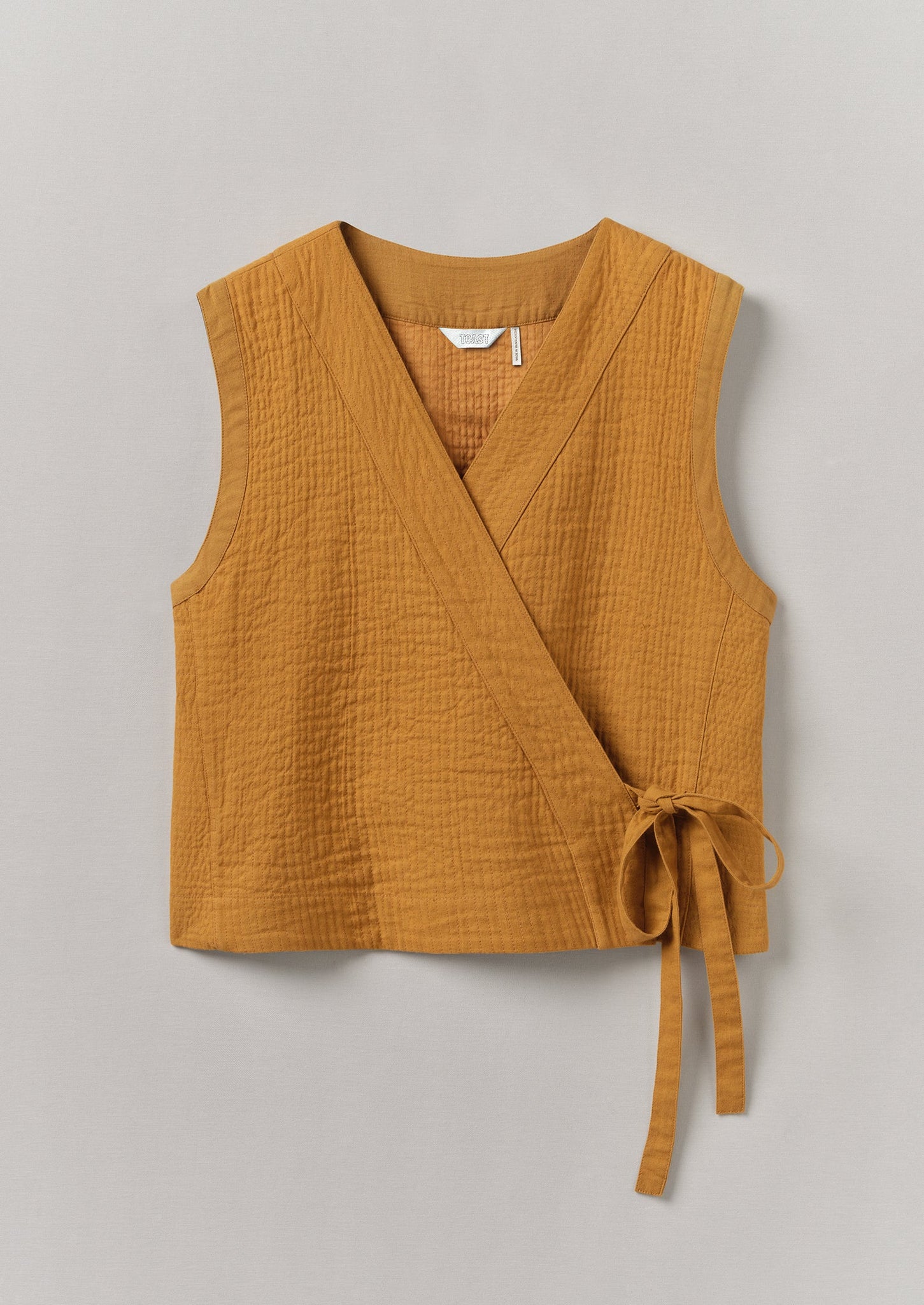 Quilted Cotton Linen Wrap Vest | Tilia Honey