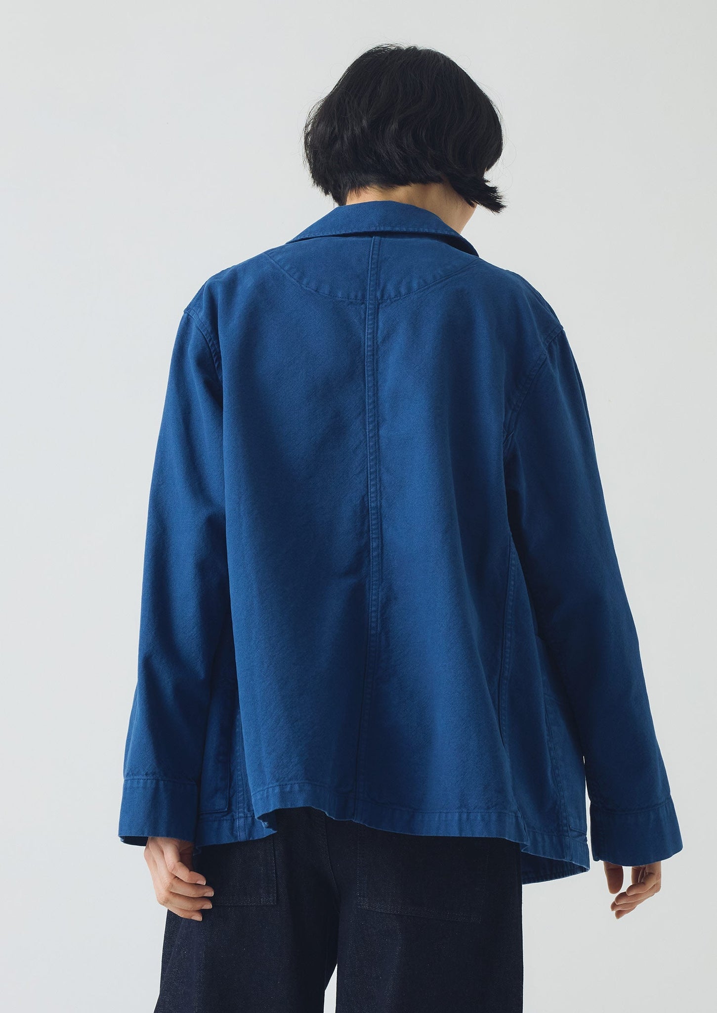 Cotton Canvas Workwear Jacket | Cobalt Blue