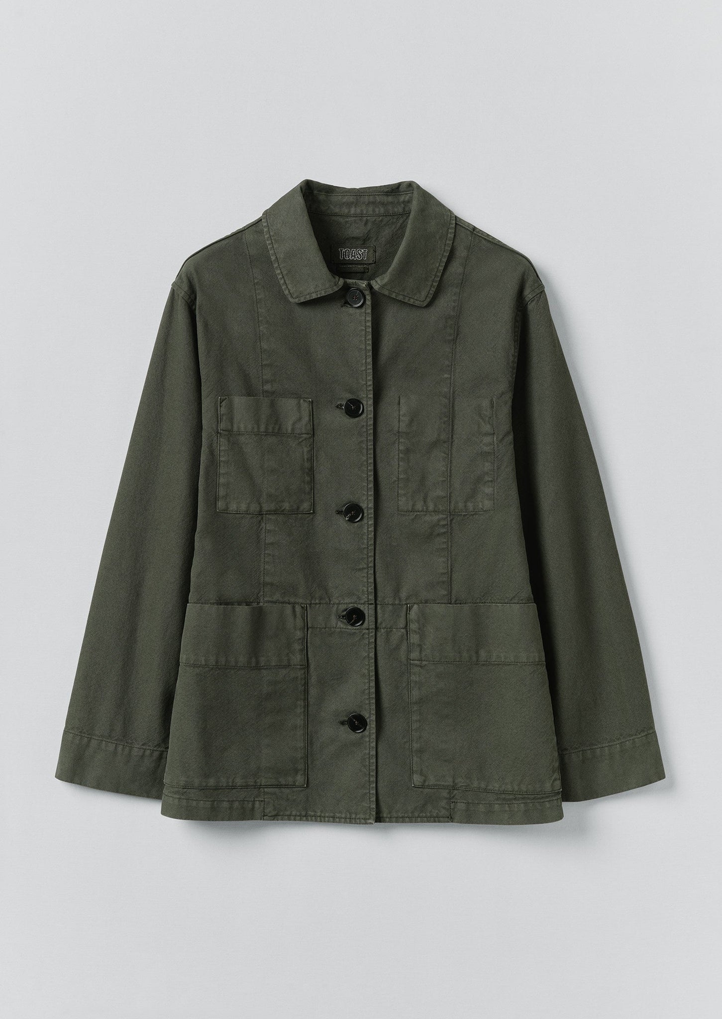 Cotton Canvas Workwear Jacket | Dark Olive
