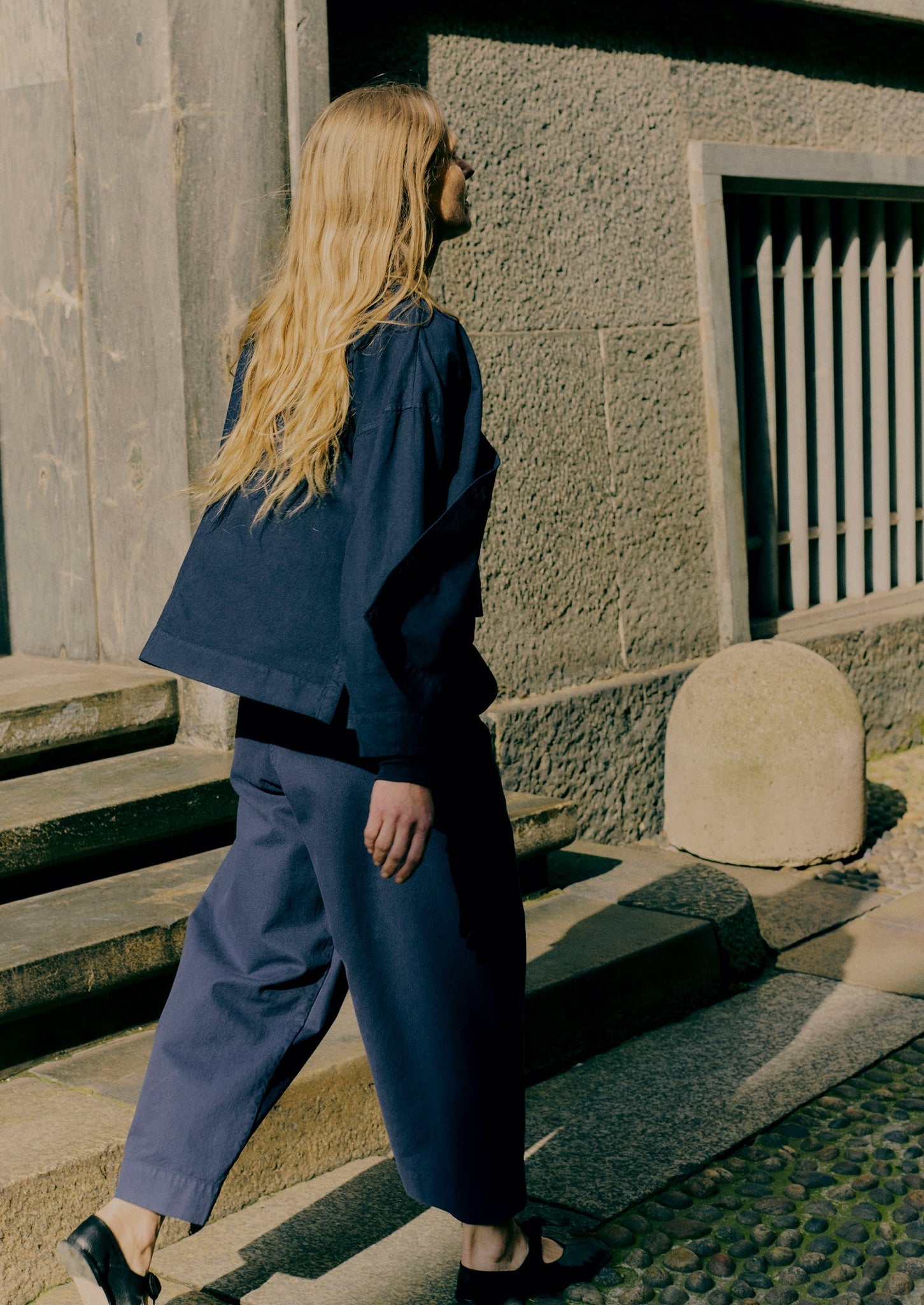 Cotton Linen Wrap Jacket | Anthracite