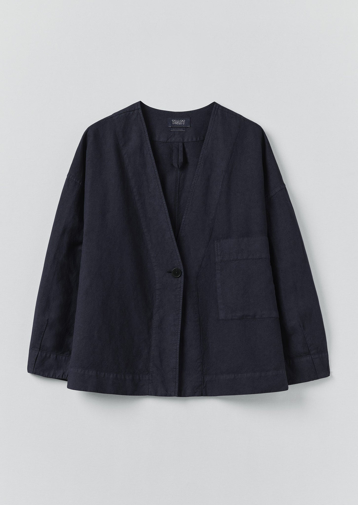 Cotton Linen Wrap Jacket | Anthracite