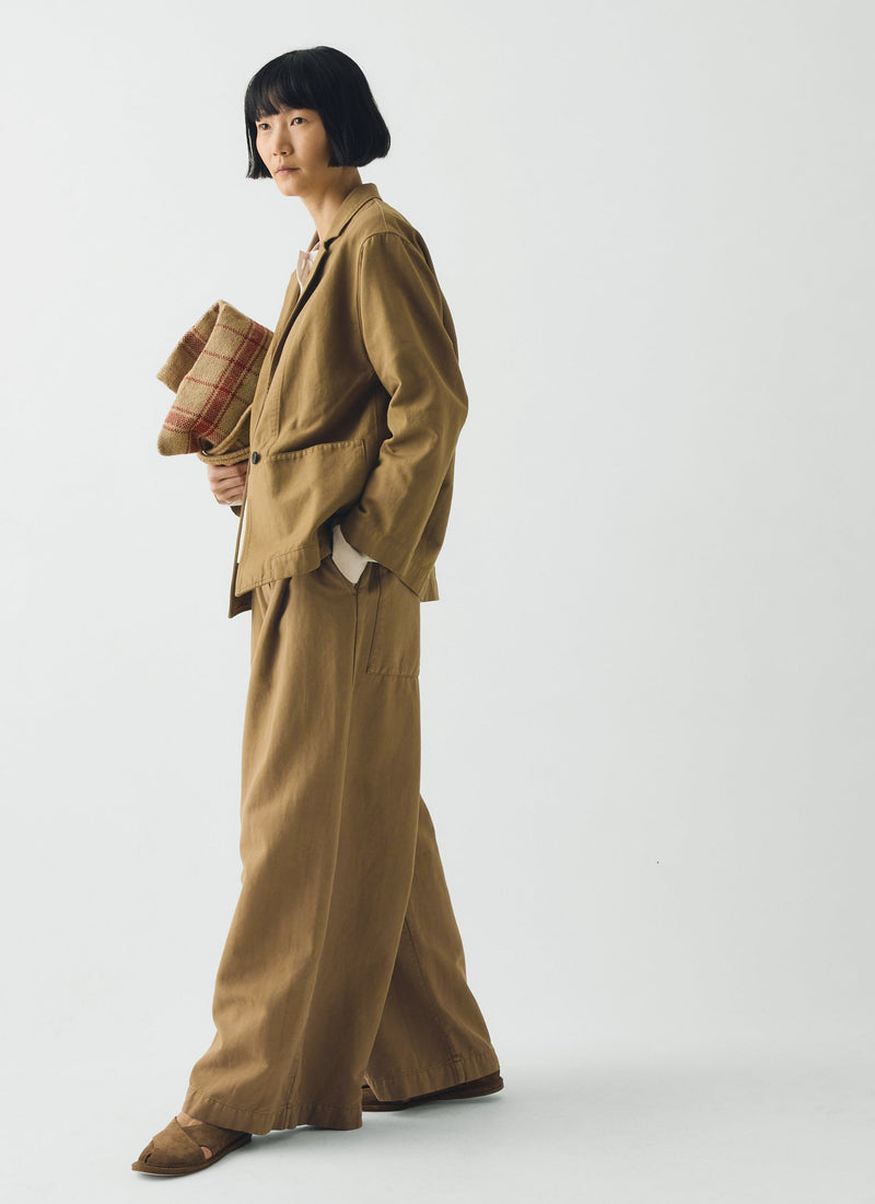 Cotton Linen Twill Jacket | Warm Sand