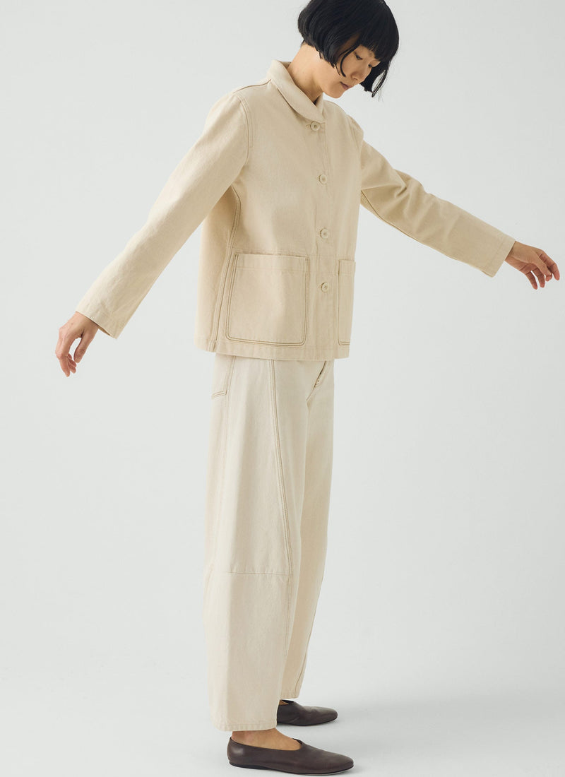 Hal Ecru Denim Workwear Jacket | Ecru