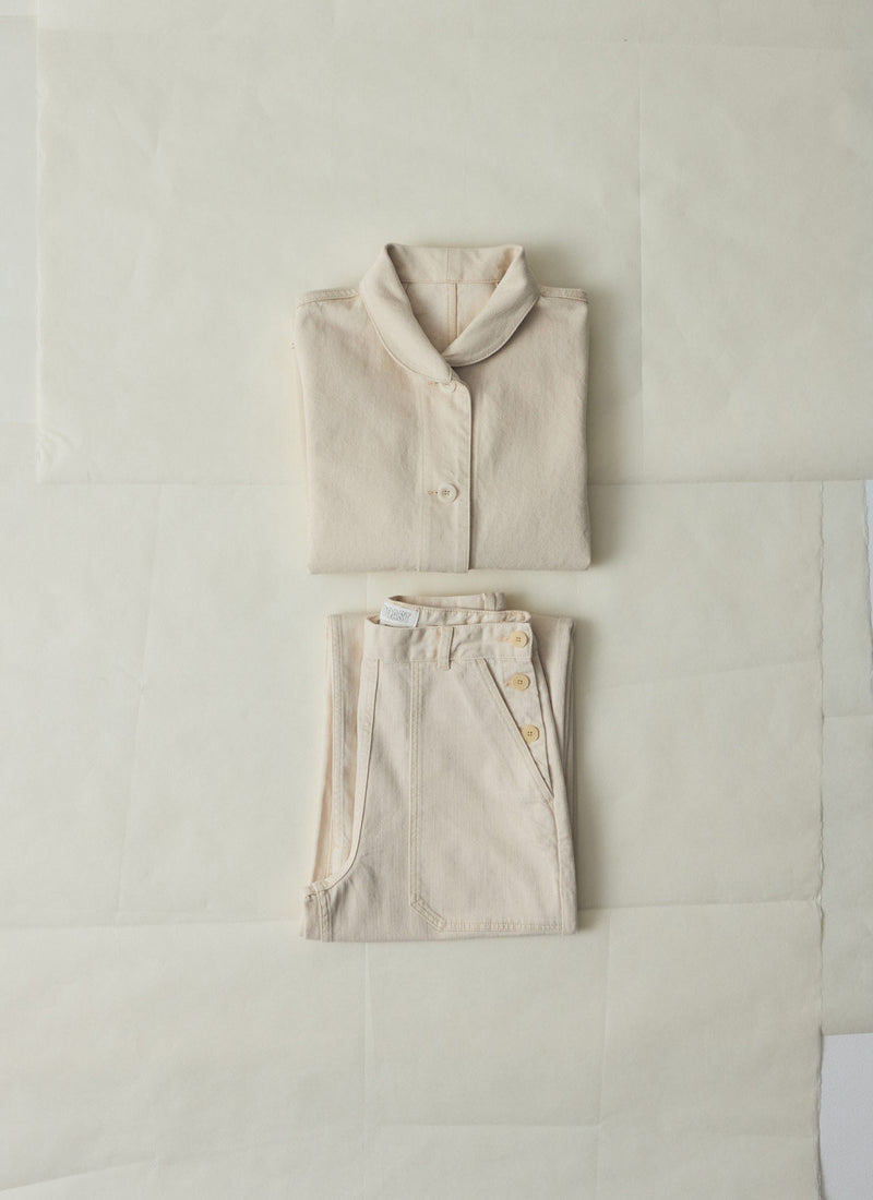 Hal Ecru Denim Workwear Jacket | Ecru