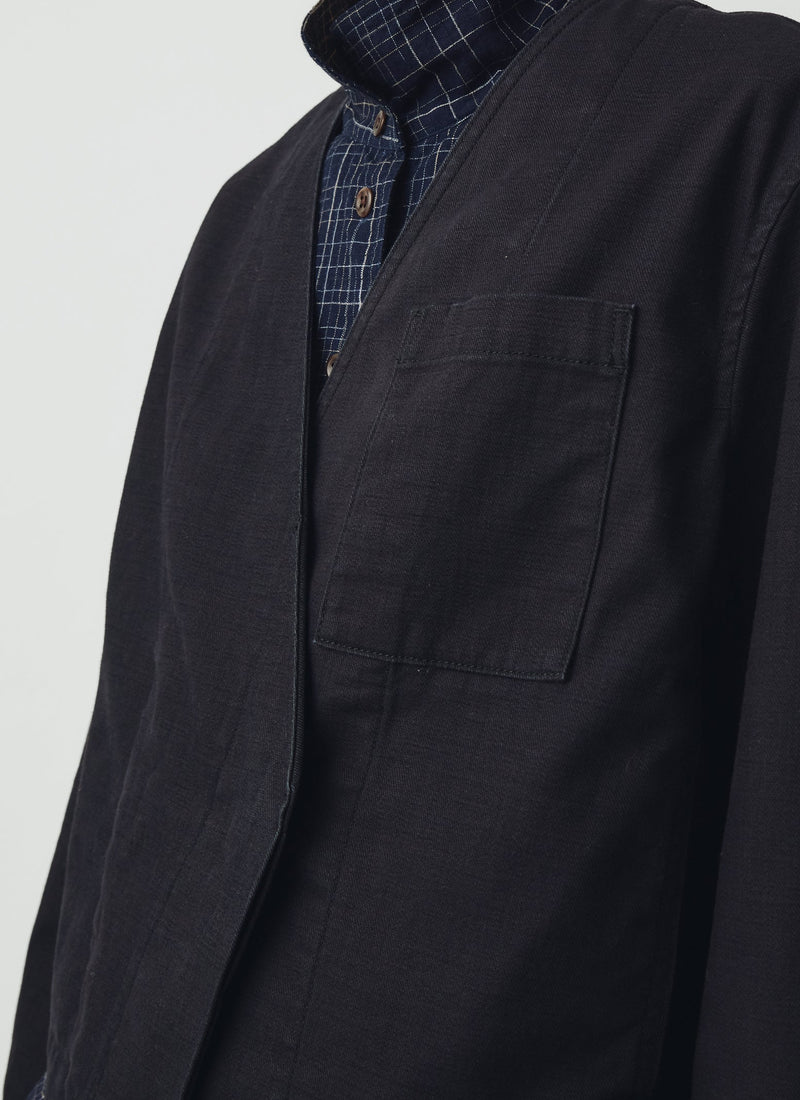 Cotton Twill Cropped Jacket | Blue Black