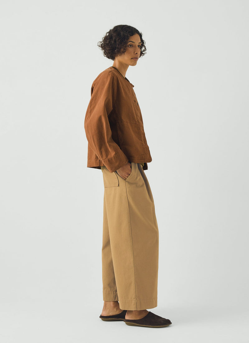 Sculpted Brushed Cotton Canvas Jacket | Brown Anise